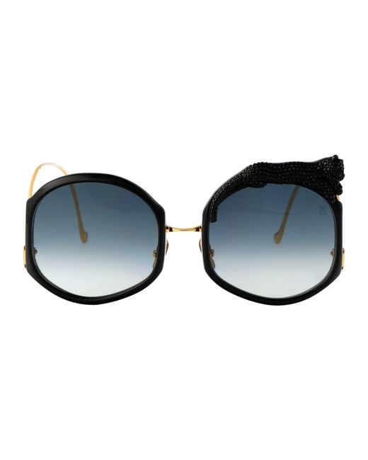Anna Karin Karlsson Blue Crystal Acetate Sunglasses