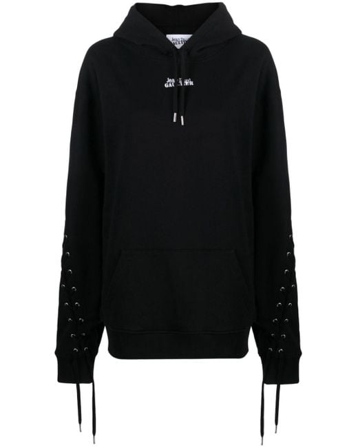 Jean Paul Gaultier Black Logo Cotton Hoodie