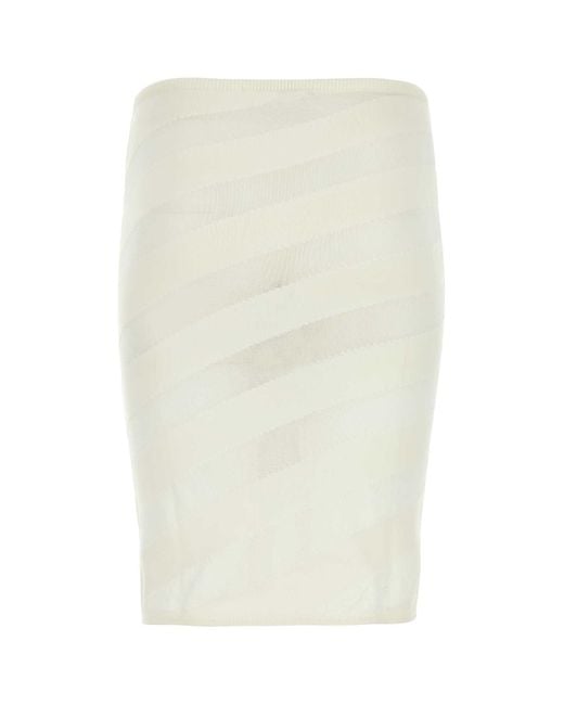 GIMAGUAS White Ivory Viscose Blend Skirt