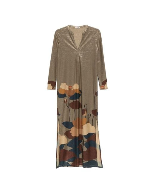 Siyu Natural V-Neck Ninfa Kaftan Dress