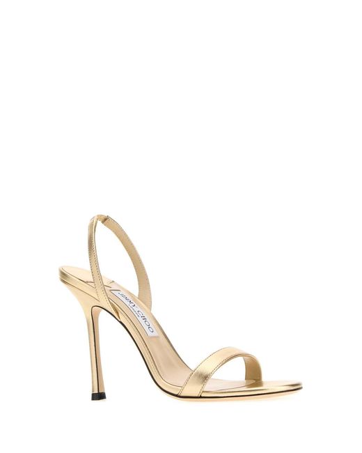 Jimmy Choo White Nappa Leather Jenn Sandals