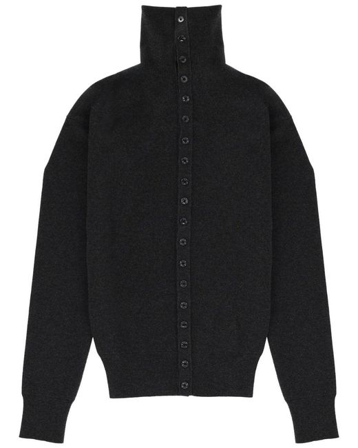 Lemaire Black Button Fitted Cardigan