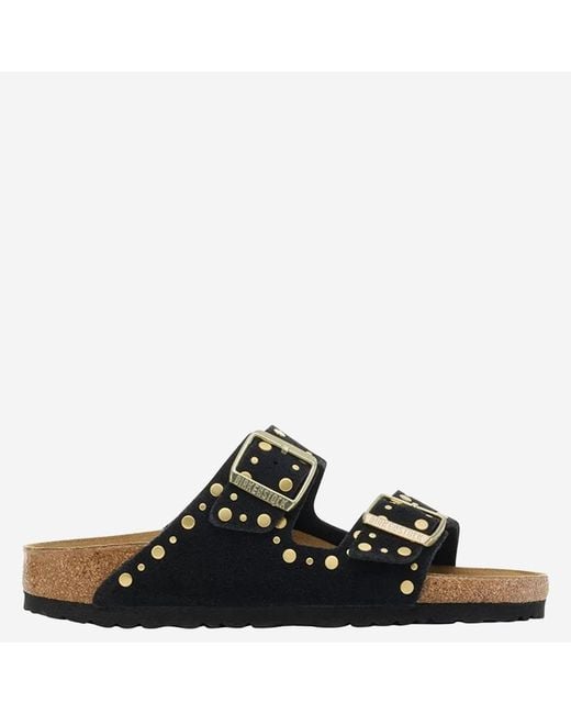 Birkenstock Black Arizona Rivet Suede Sandals
