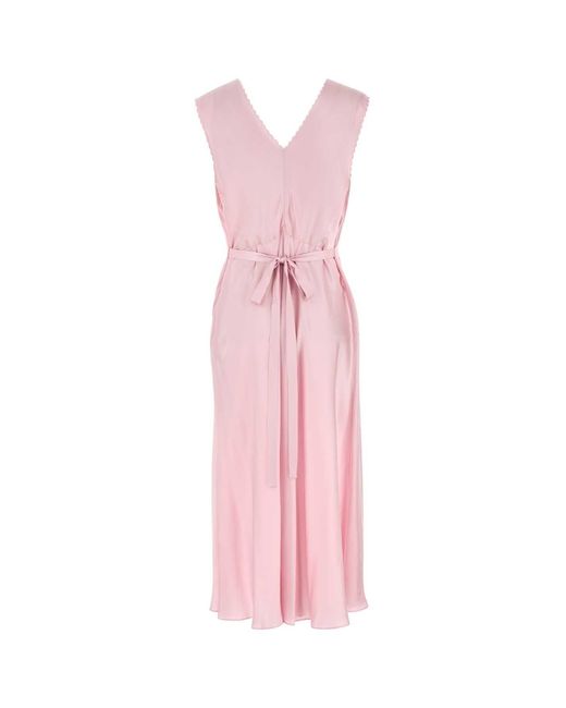 Prada Pink Satin Dress Silk