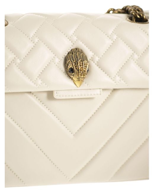 Kurt Geiger Natural Kensington Large Quilted Leather Shoulder Bag With Eagle Head