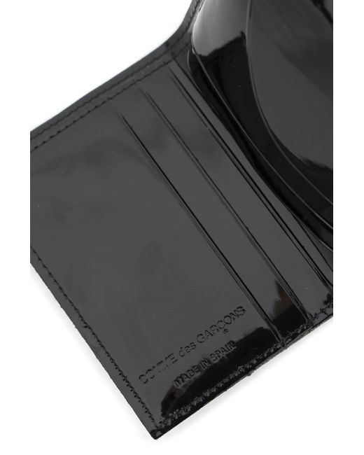 Comme des Garçons Comme des Garcons Brieftasche Bifold Patent Leder Brieftasche in in Black für Herren