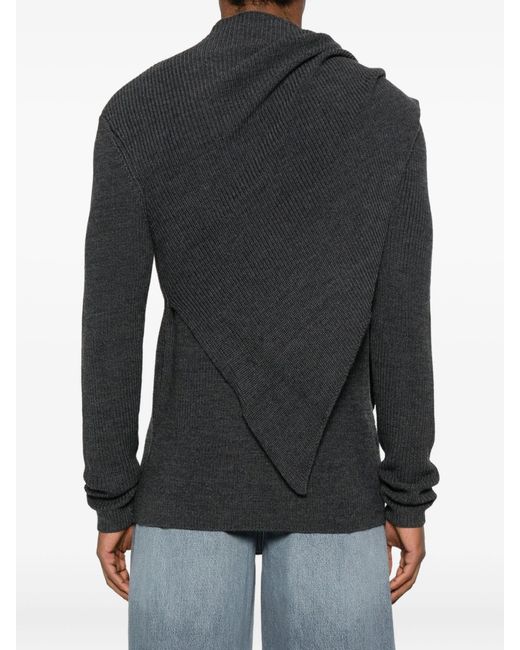 Entire studios Black Wrap Sweater Ash