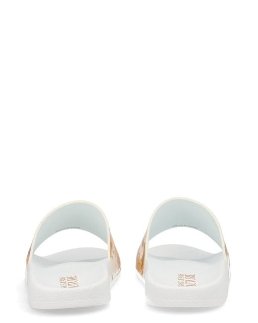 Versace Jeans Couture Metallic Polyurethane Flat