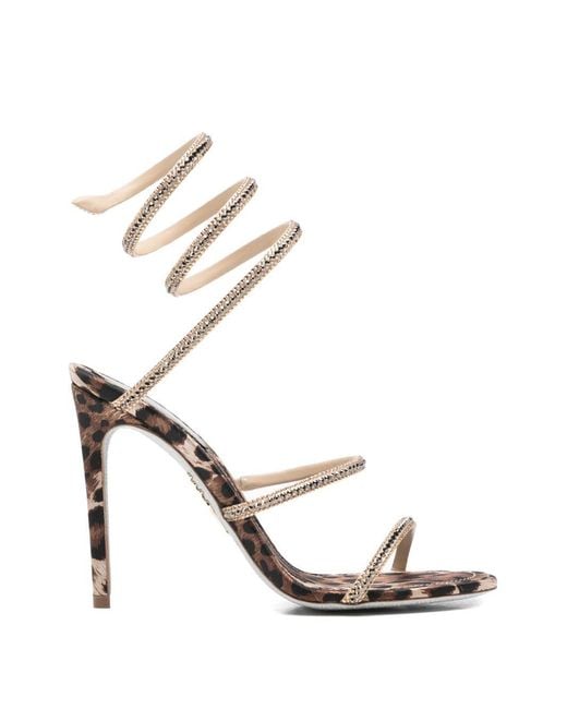 Rene Caovilla White Cleo Heel Sandals