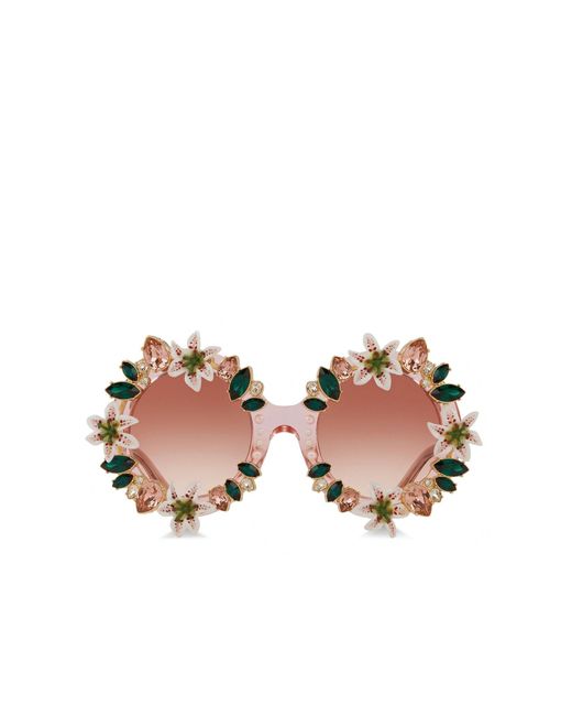 Dolce & Gabbana Crystal Zonnebril in het Pink