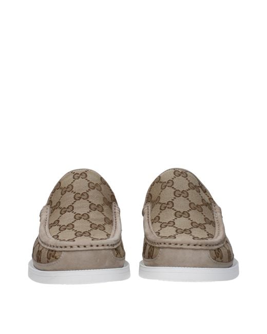 Gucci Gray Moccasins Fabric/Ebony