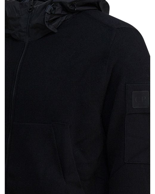C P Company Blue Wool Coat for men