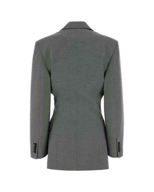 The Attico Gray Notched Lapel Blazer