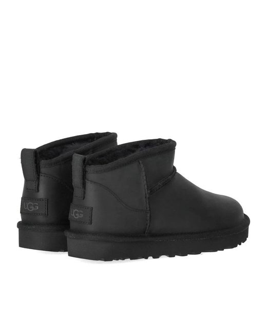 Ugg Black Classic Ultra Mini Leather Boot