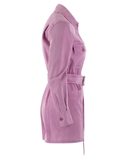 Max Mara Purple Visiera Short Cotton Drill Suit