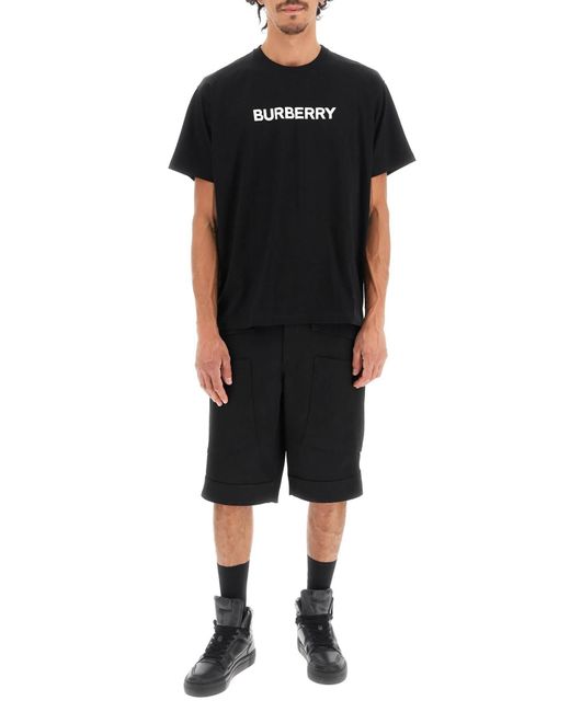 Burberry Harriston -aanvullen T -shirt Met Logo -print in het Black voor heren