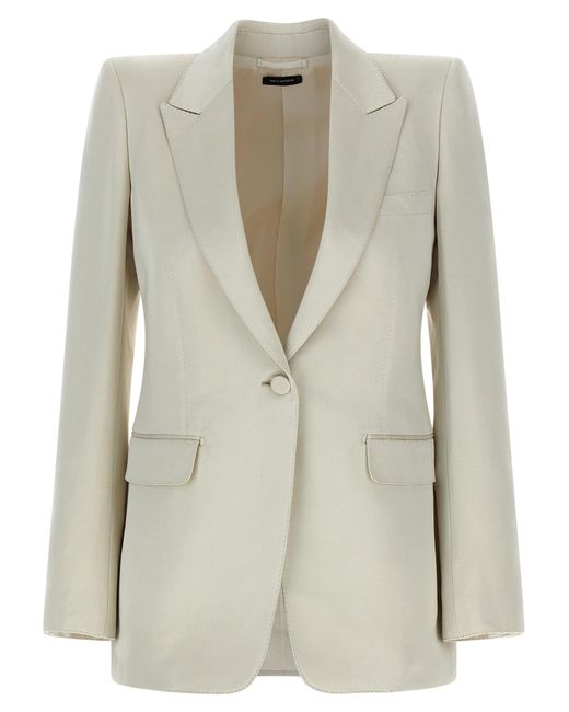 Tom Ford Natural Duchesse Einreihiger Blazer