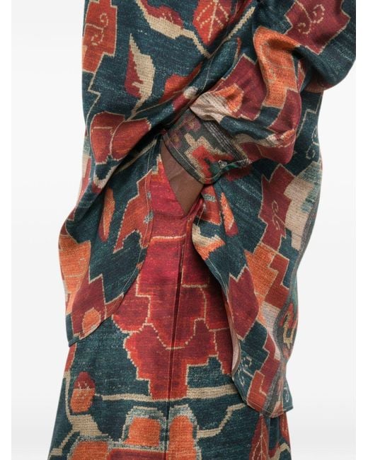 Pierre Louis Mascia White Printed Silk Trousers