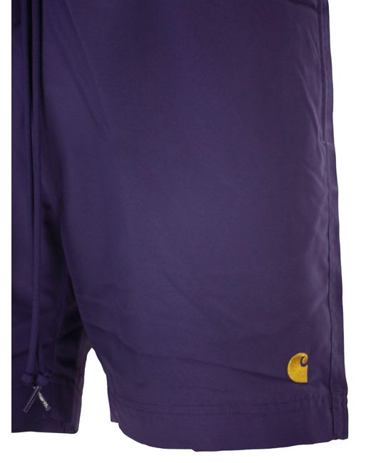 Carhartt Blue Beach Shorts With Logo