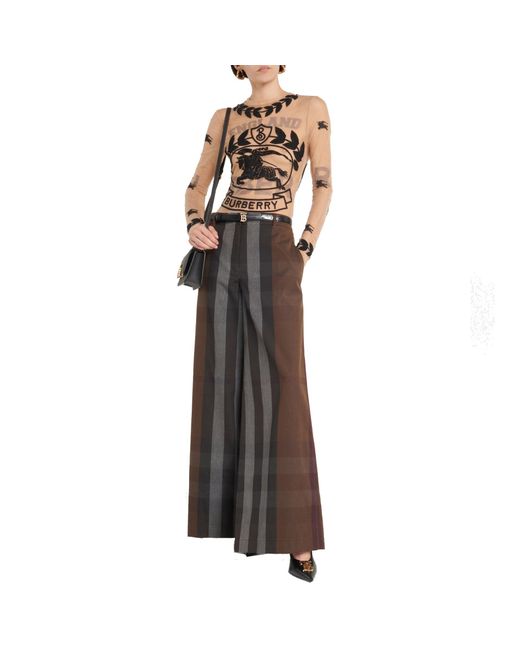 Burberry Brown Wide Trousers