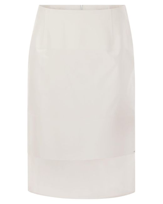 Falda de pavo con inserción de organza Sportmax de color White