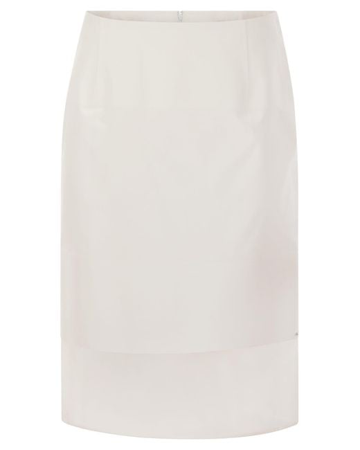 Sportmax White Turkey Skirt With Organza Insert