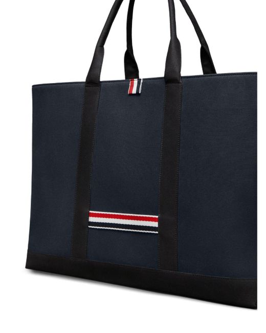 Thom Browne Blue Tool Medium Leather Tote