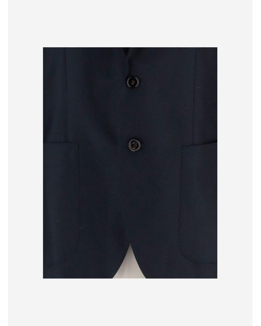 Tagliatore Blue Single Breasted Cashmere Jacket