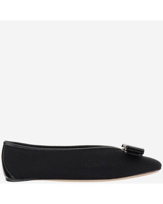 Ferragamo Black Vara Bow Ballerinas