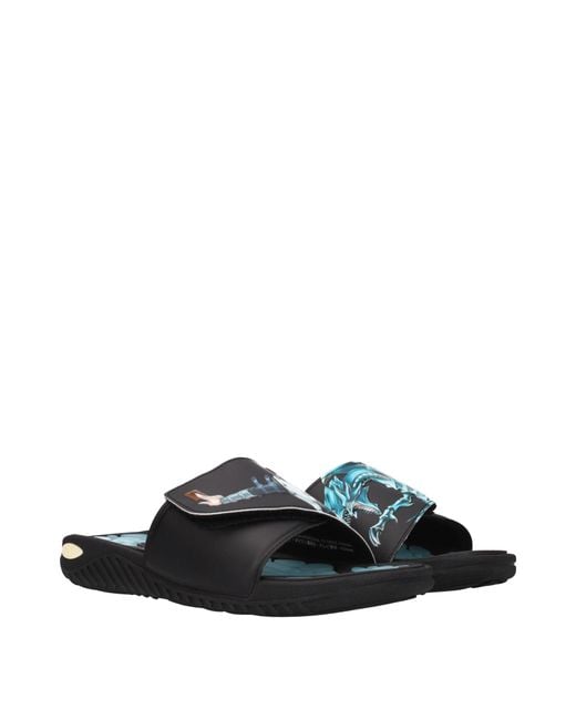 Adidas Black Ciabatte E Zoccoli Yugioh Uomo Gomma Nero/Celeste for men