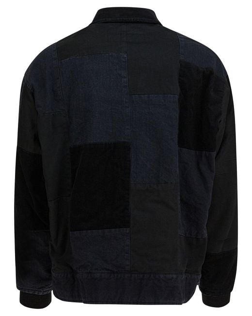 Comme des Garçons Black Jacket With Tone-on-tone Patchwork for men