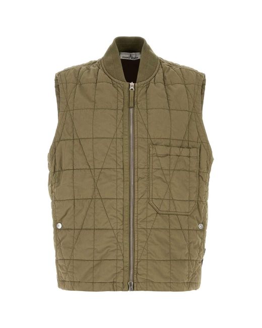 Stone Island Green Army Sleeveless Jacket for men