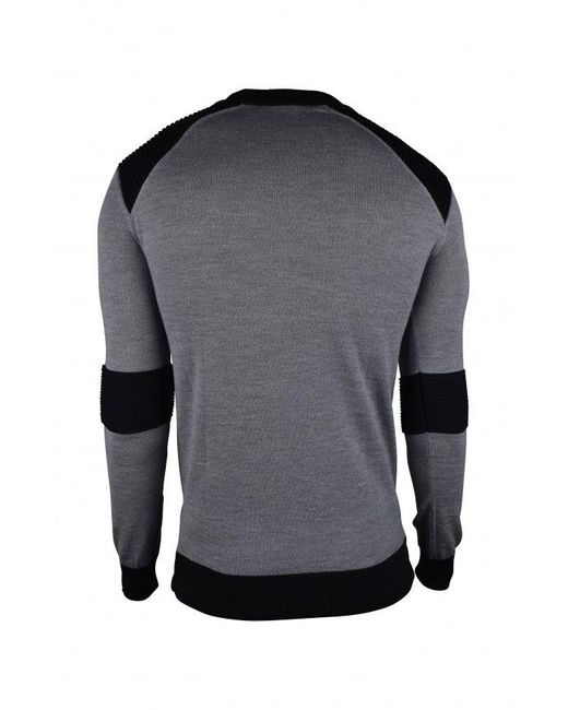 Balmain Fitted Wool Sweater With Logo in Black für Herren