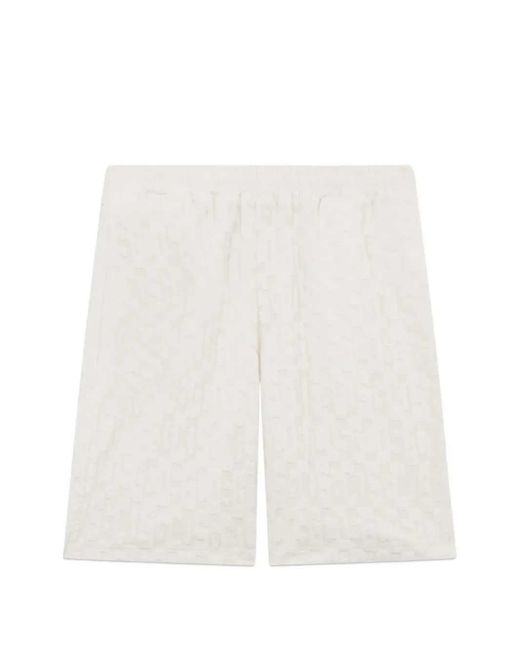Gcds White Monogrammed Shorts
