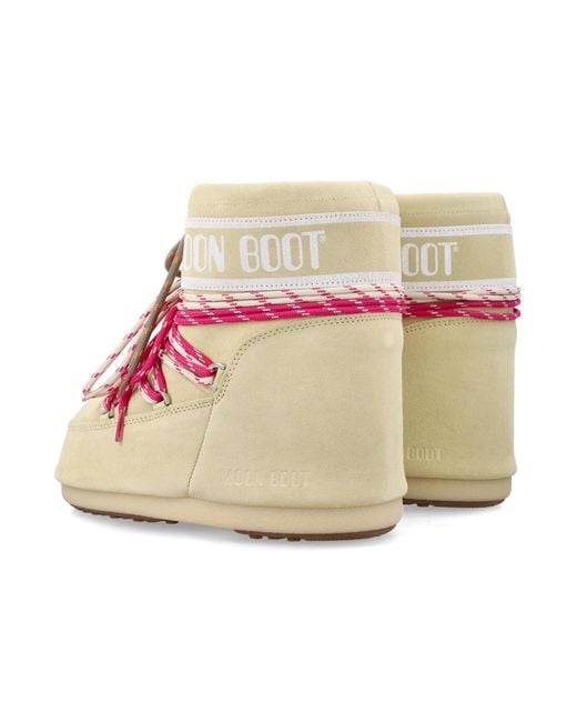 Moon Boot Pink Icon Low Suede Ankle Boots