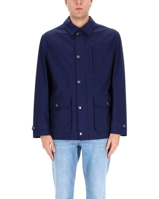 Brunello Cucinelli Blue Wool Canvas Jacket