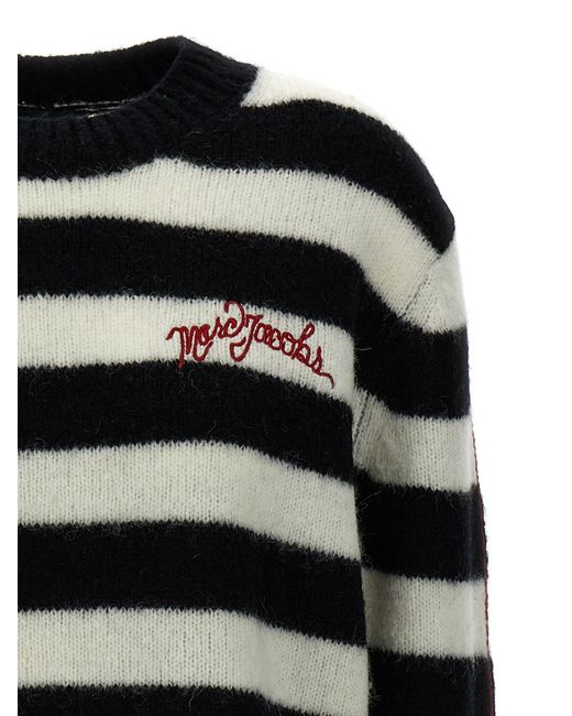 Marc Jacobs Black Alpaca-Wool Blend Striped Sweater