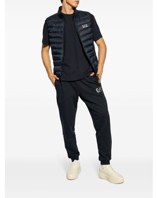 EA7 Gefütterte Weste Mit Logo-Print in Blue für Herren