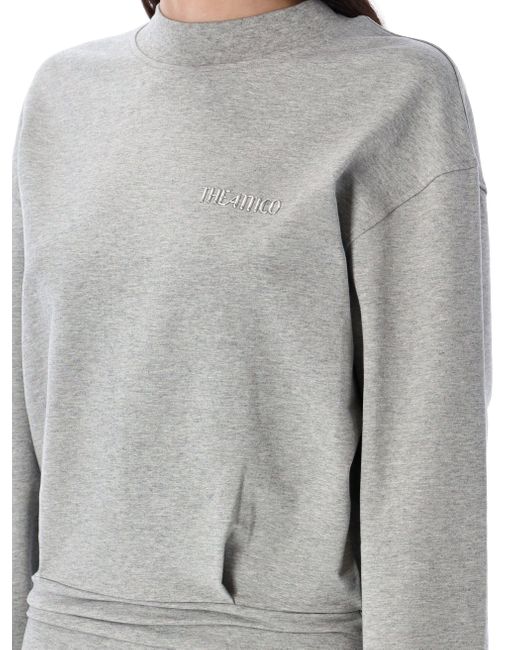 The Attico Gray Light American Fleece Mini Dress