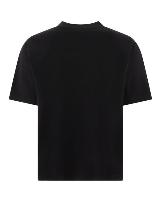 Camiseta de con logotipo bordado Lanvin de hombre de color Black