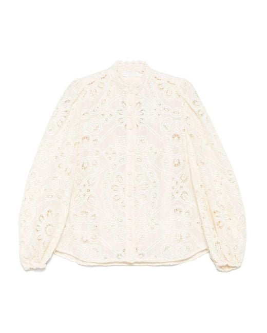 Camisa con bordado floral Zimmermann de color White