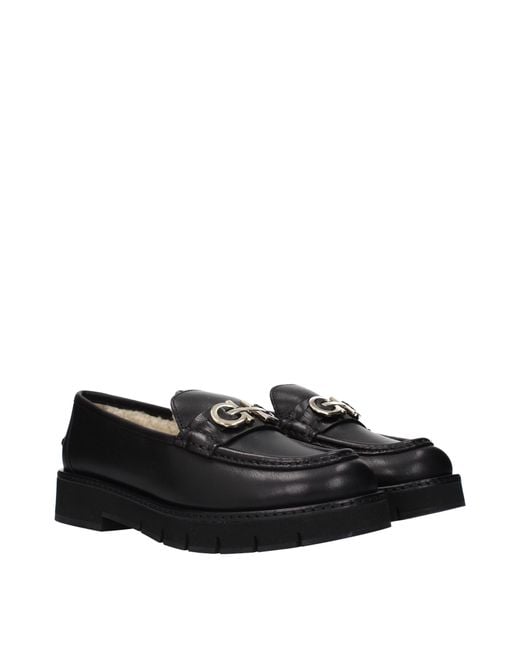 Ferragamo Black Ofelia Moccasins Leather