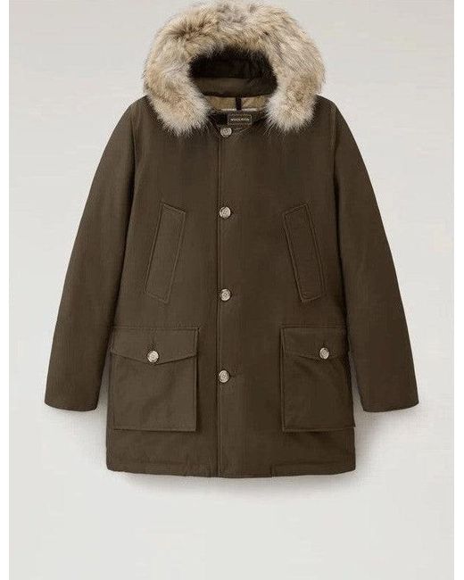 Woolrich Brown Parka Arctic Cotton/Dark for men