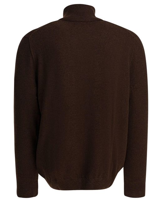 Polo Ralph Lauren Brown Wool Sweater With Zipper for men