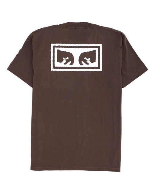 Obey Brown T-Shirt "Eyes-Iii" for men