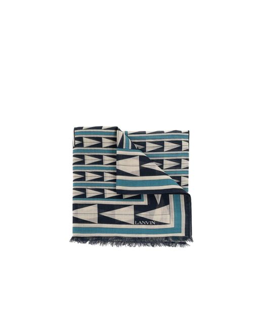 Lanvin Blue Wool Scarf