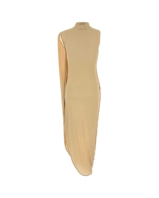 Jean Paul Gaultier Natural Stretch Viscose Long Dress With Cotton Mesh And In