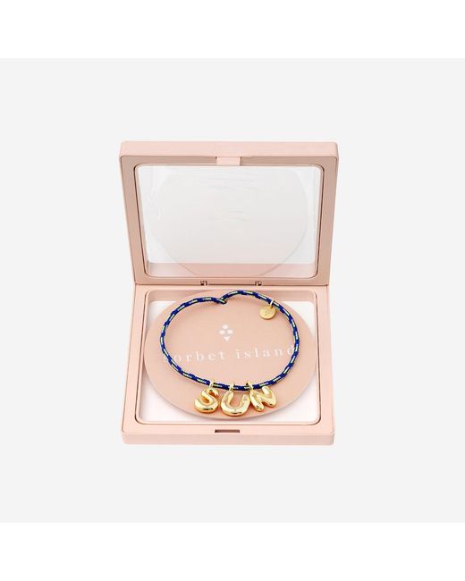 Sorbet Island Blue Fabric And Metal Bracelet