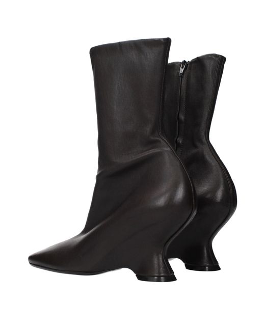 Dries Van Noten Black Ankle Boots/Dark Leather