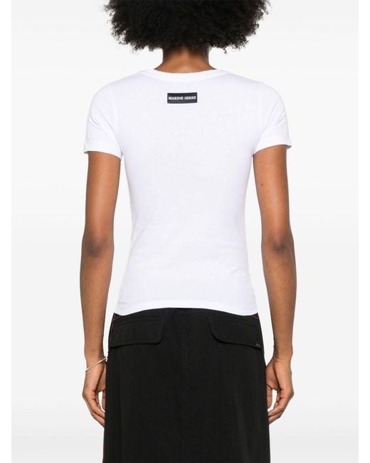 MARINE SERRE White Logo Cotton T-Shirt